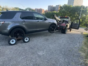 Land rover wheel lift and towing dollies.